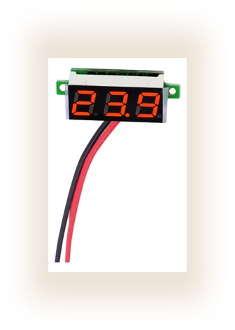 Kit 3 Voltimetros 3 Digitos, 2 Hilos, Voltaje 2.4-30.