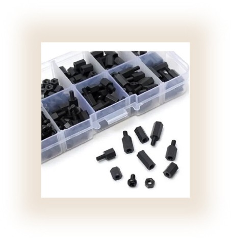 Kit 300pz M3 Espaciadores Surtido Nylon Tornillo 3mm Tuerca