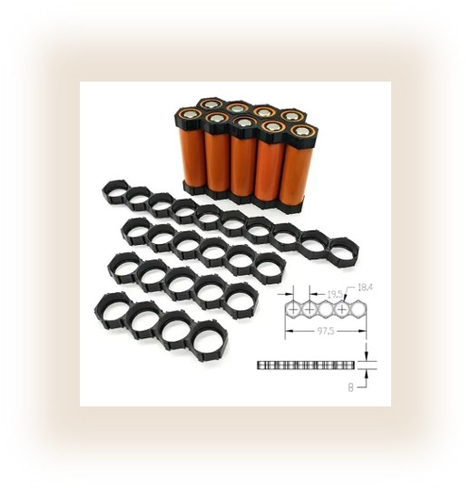 Soporte Batería 18650 Abs Pc Espaciador Plástico 10s