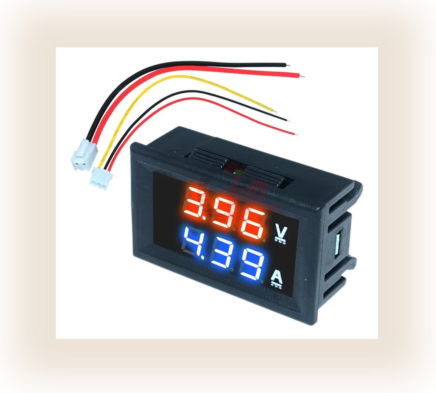 Medidor Voltímetro Amperímetro 3 Digitos Dc Led 100v 10a